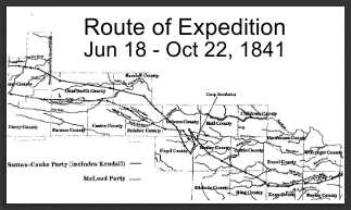 Texas Santa Fe 1841 Expedition Map
