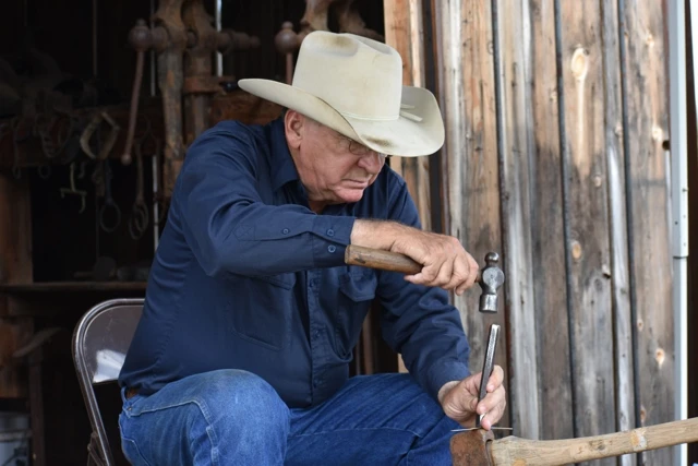 Local blacksmith Cotton Elliot